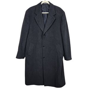 Andrew Fezza Dark Gray Cashmere Blend Italian Fabric Trench Coat Men's Size 42S